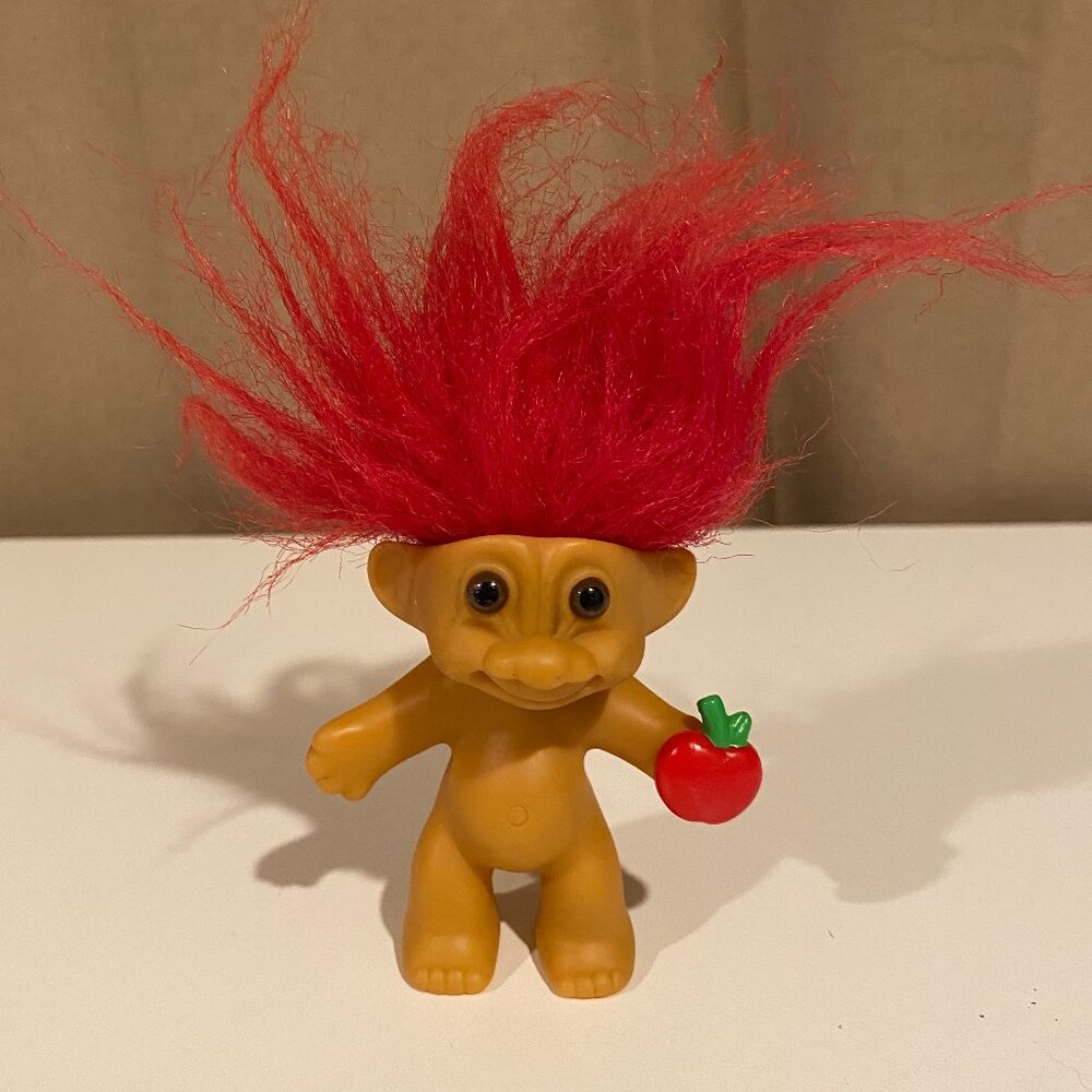 Vintage Russ Troll Doll with Apple Red Hair 4" Collectible Toy